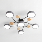 Lustre LED Teto Moderno 48W AC220V Regulavel 3 Tons de Luz Flush Mount Aluminio Velato