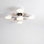 Lustre LED Teto Moderno 48W AC220V Regulavel 3 Tons de Luz Flush Mount Aluminio Velato