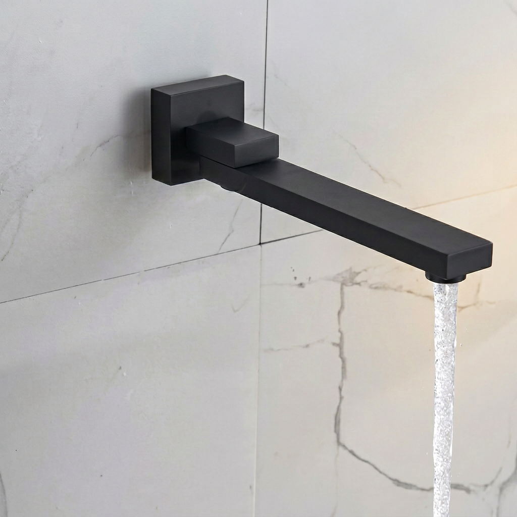 Torneira de Parede com Misturador para Banheiro Agua Quente e Fria 21,5cm Valvula Ceramica Bico Giratório 360 Visen