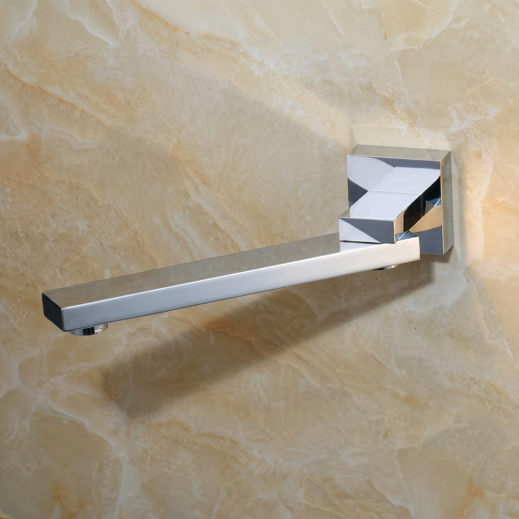 Torneira de Parede com Misturador para Banheiro Agua Quente e Fria 21,5cm Valvula Ceramica Bico Giratório 360 Visen