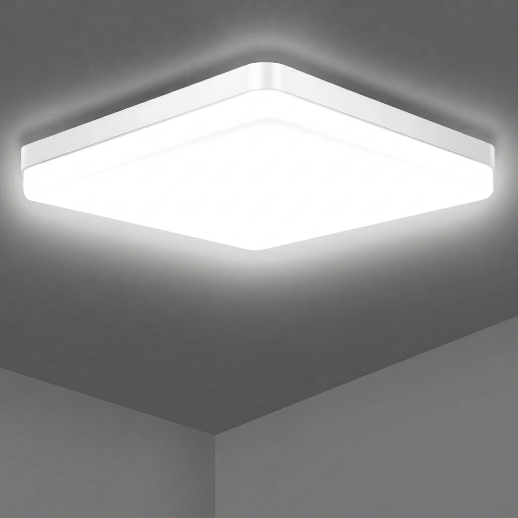 Plafon de Teto LED Quadrado Metal Bivolt com Difusor Acrilico IRC 80 Lucen