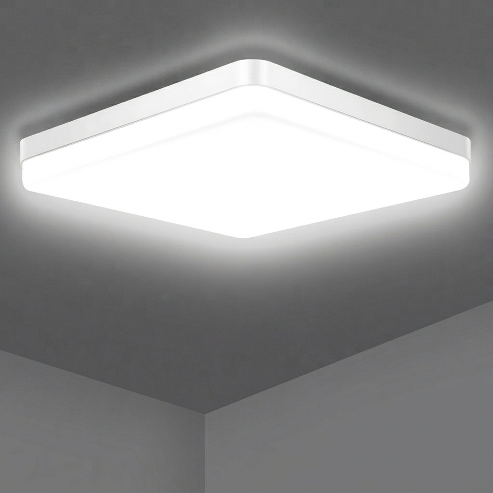 Plafon de Teto LED Quadrado Metal Bivolt com Difusor Acrilico IRC 80 Lucen