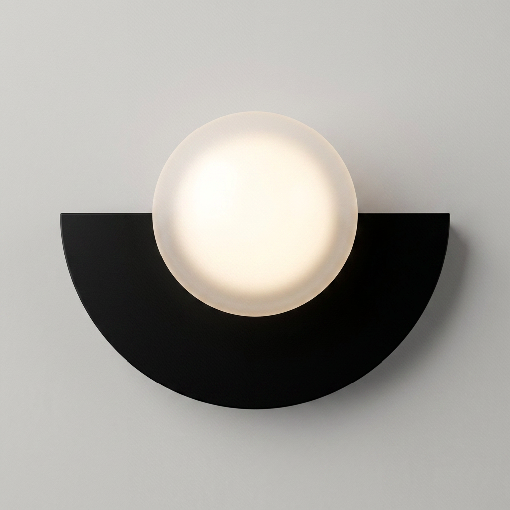 Arandela de Parede Meia Lua Minimalista Nórdica 20cm Miabeli