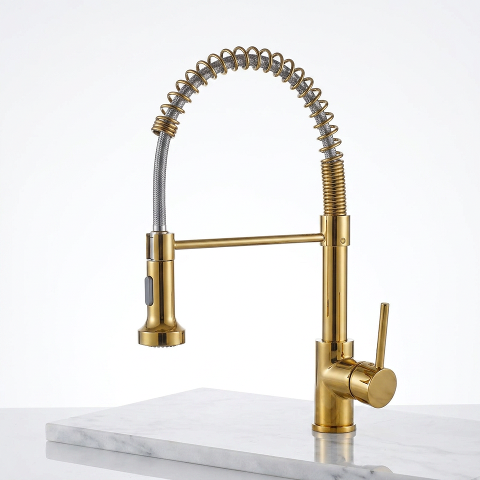 Torneira para Cozinha Misturador Monocomando Bica Movel Latao com Arejador Aqua Miabeli