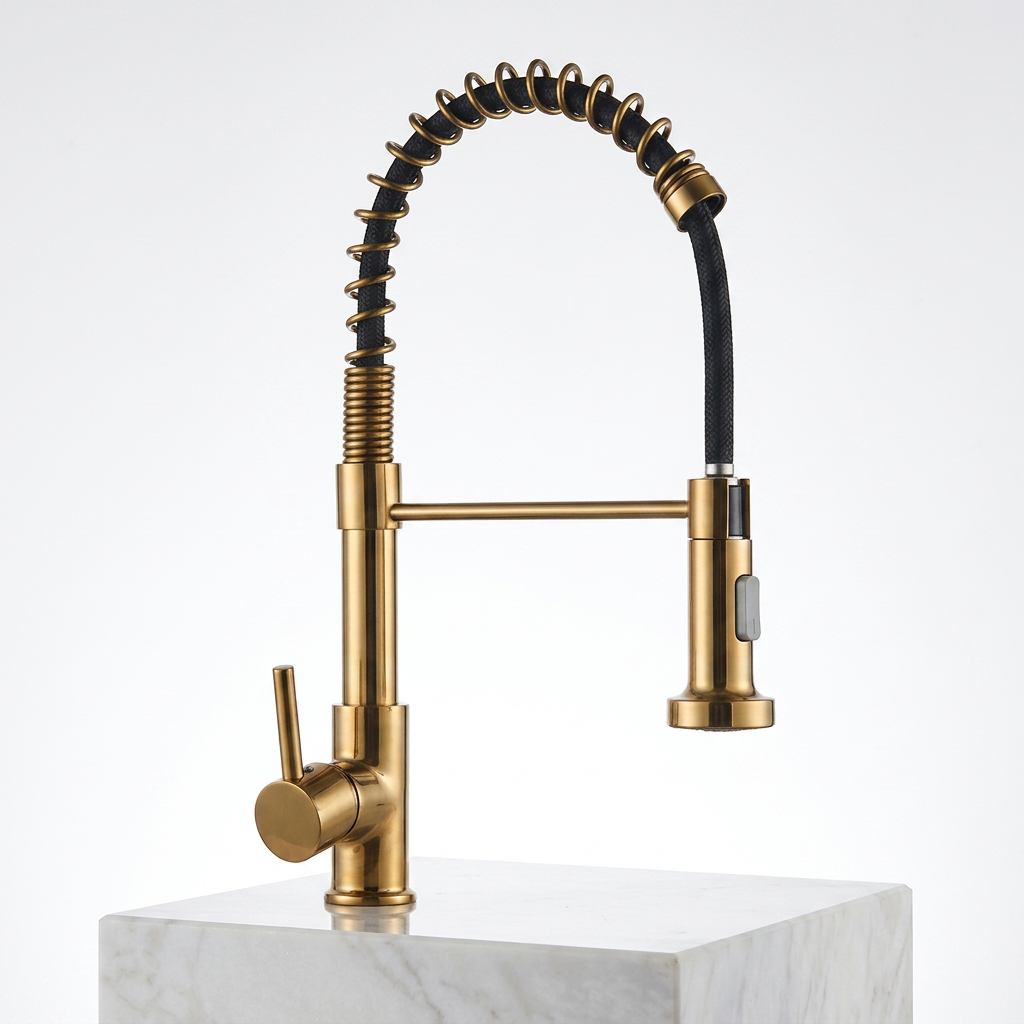 Torneira para Cozinha Misturador Monocomando Bica Movel Latao com Arejador Aqua Miabeli