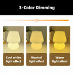 Mushroom-Shaped Glass Table Lamp