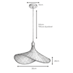Pendente Bambu Chapéu Cônico Artesanal 30cm