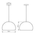 Pendente Bambu Cúpula Trançado 26cm