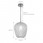 Pendente Bambu Lanterna Oval Fechada 22cm