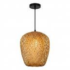 Pendente Bambu Lanterna Oval Fechada 22cm