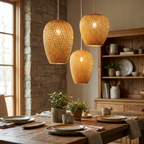 Pendente Bambu Lanterna Oval Fechada 22cm