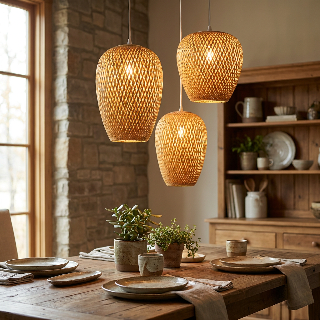 Pendente Bambu Lanterna Oval Fechada 22cm