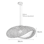Pendente Bambu Trançado Ondulado 36cm