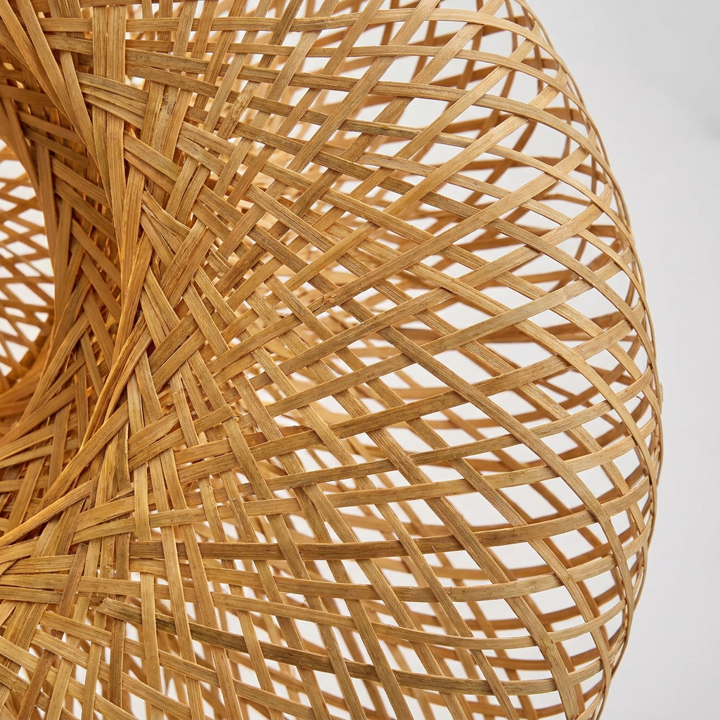 Pendente Bambu Trançado Ondulado 36cm