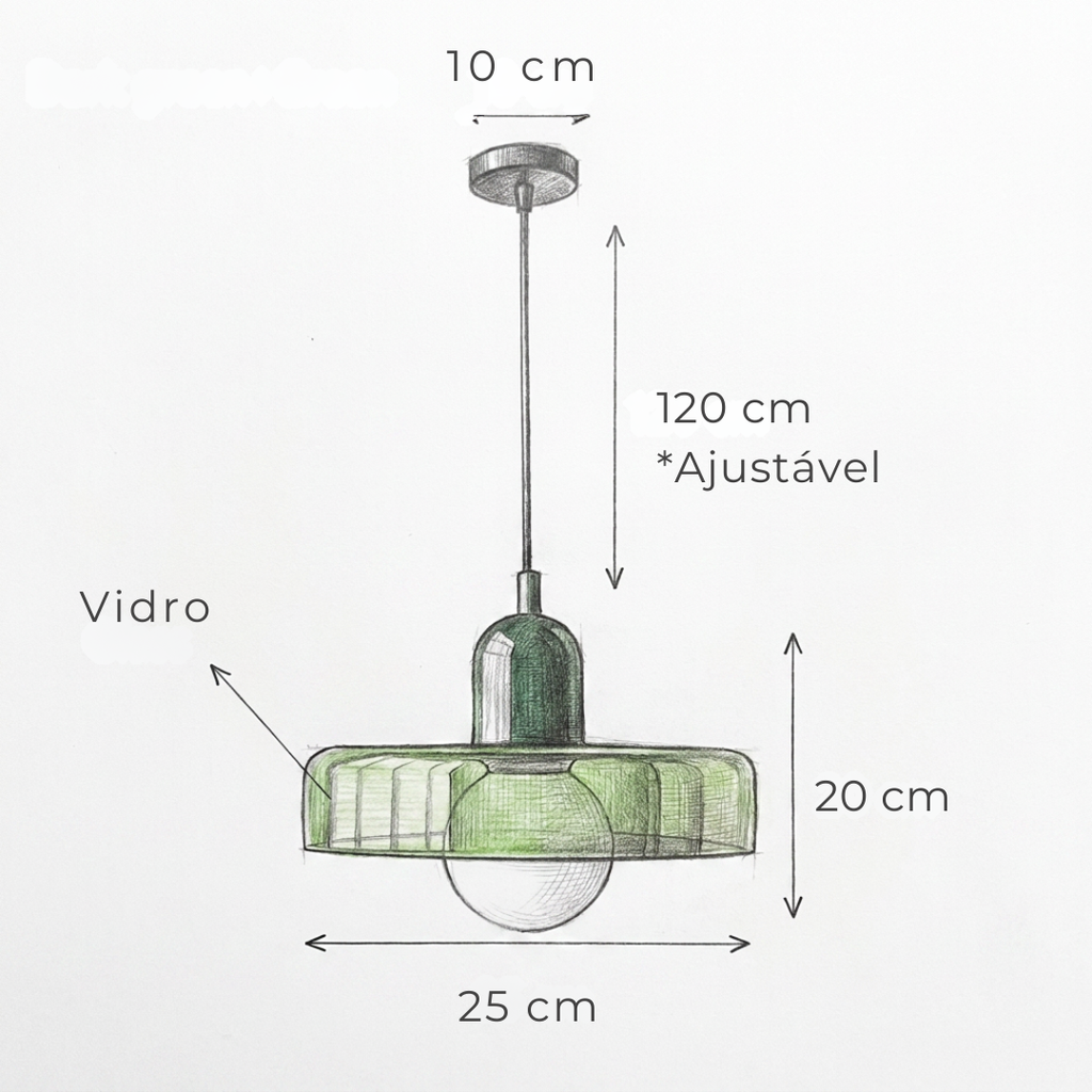 Pendente Bauhaus Vidro Soprado Retrô