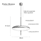 Pendente Nórdico Disco Voador 5 Luzes 30cm