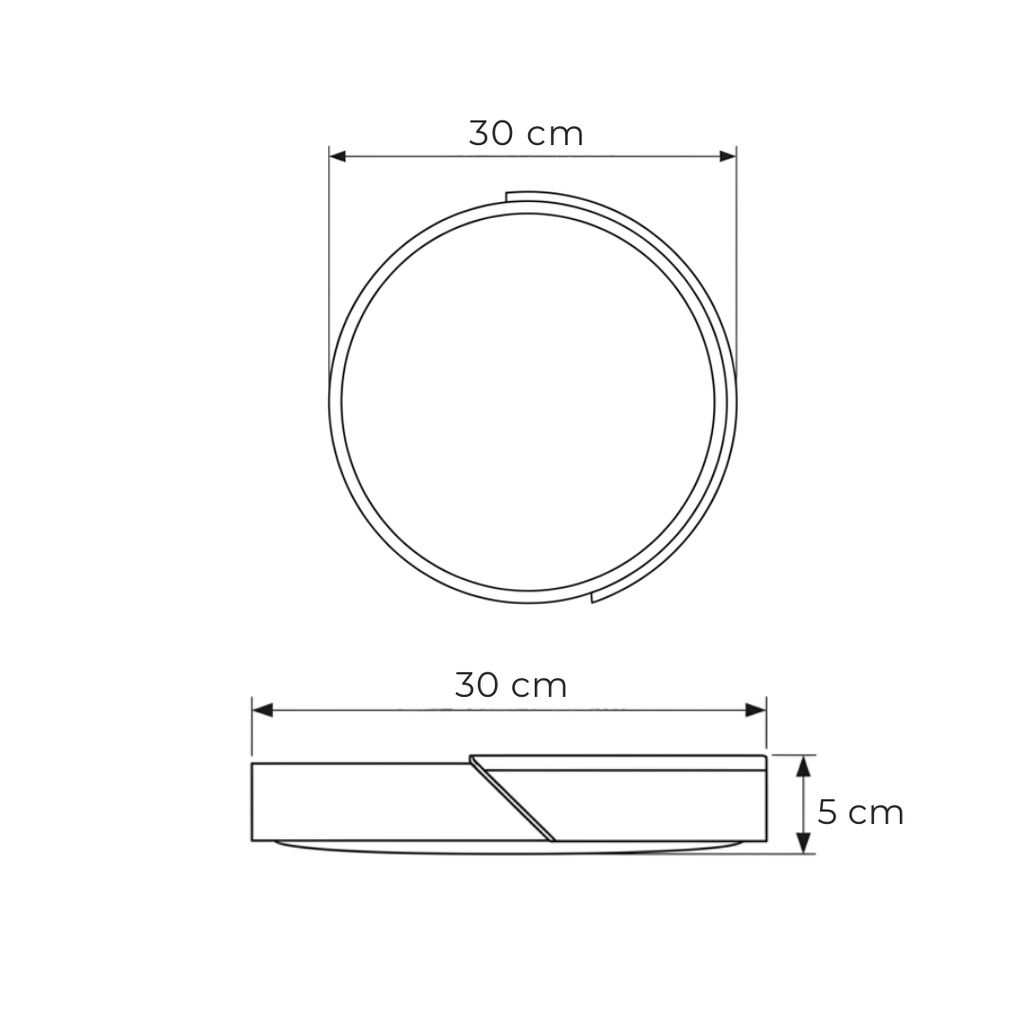 Plafon de Teto Zenith LED Ultrafino Dimerizável Madeira