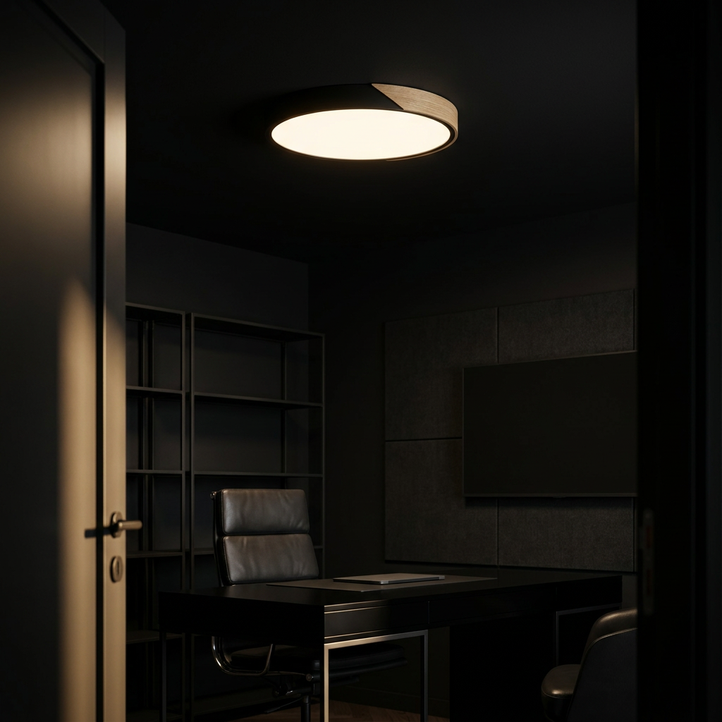 Plafon de Teto Zenith LED Ultrafino Dimerizável Madeira