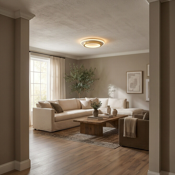 Plafon LED Ring Minimalista Dourado