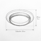 Plafon LED Ring  Minimalista Preto