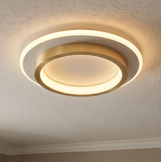 Plafon LED Ring Minimalista Dourado