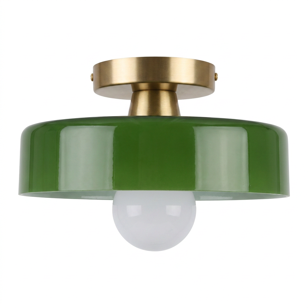 Plafon Nórdico Vidro com Globo Dourado
