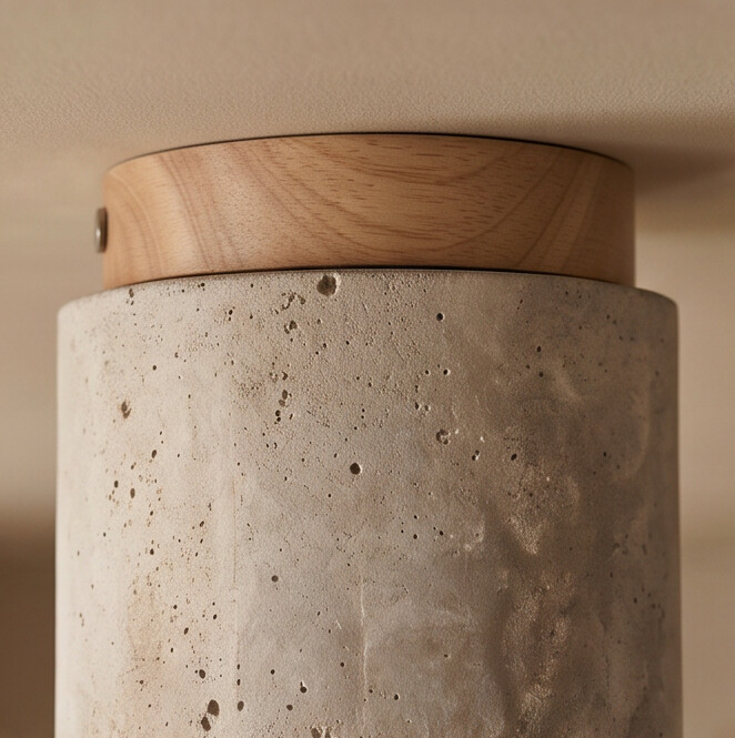 Plafon Travertino Wabi-Sabi com Madeira