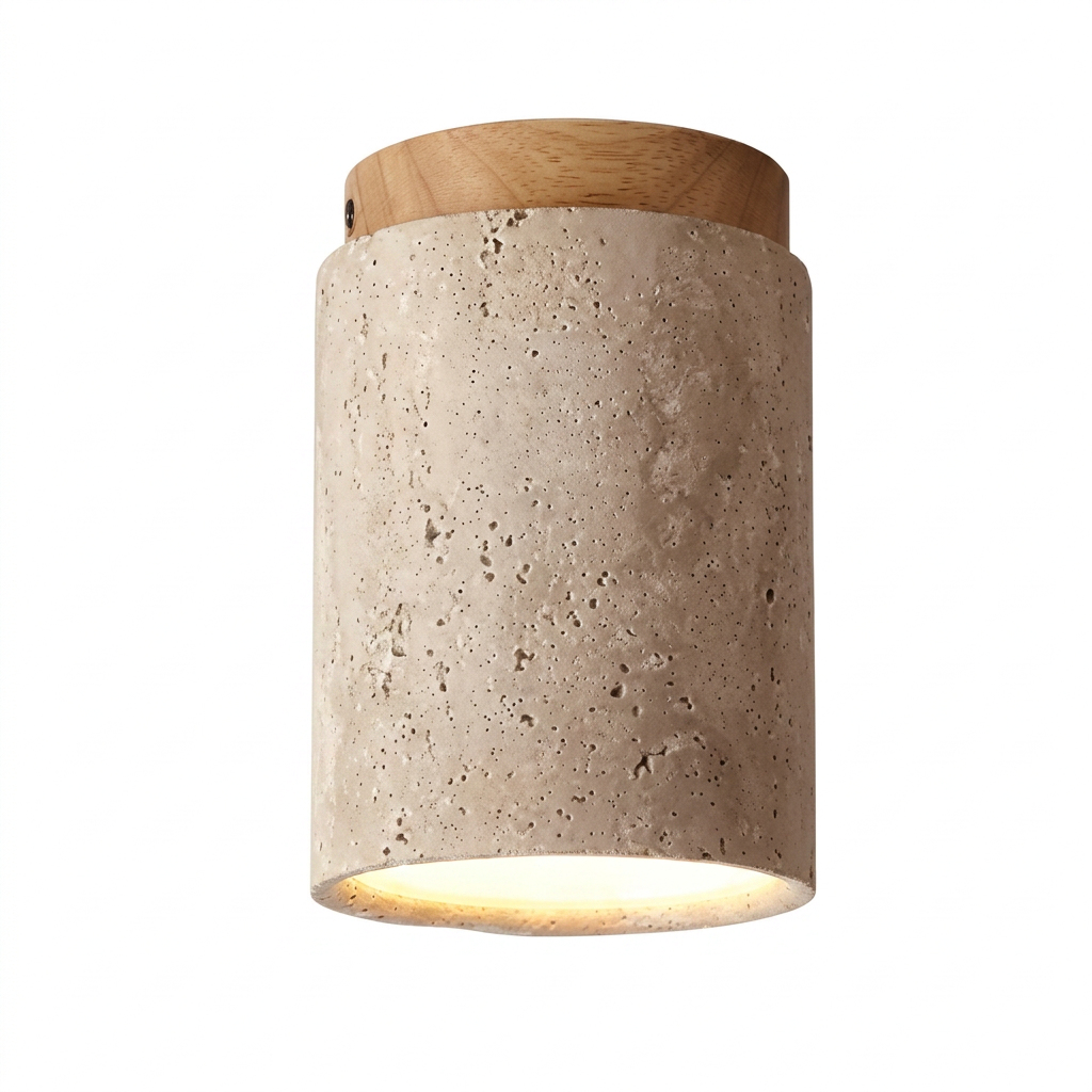 Plafon Travertino Wabi-Sabi com Madeira