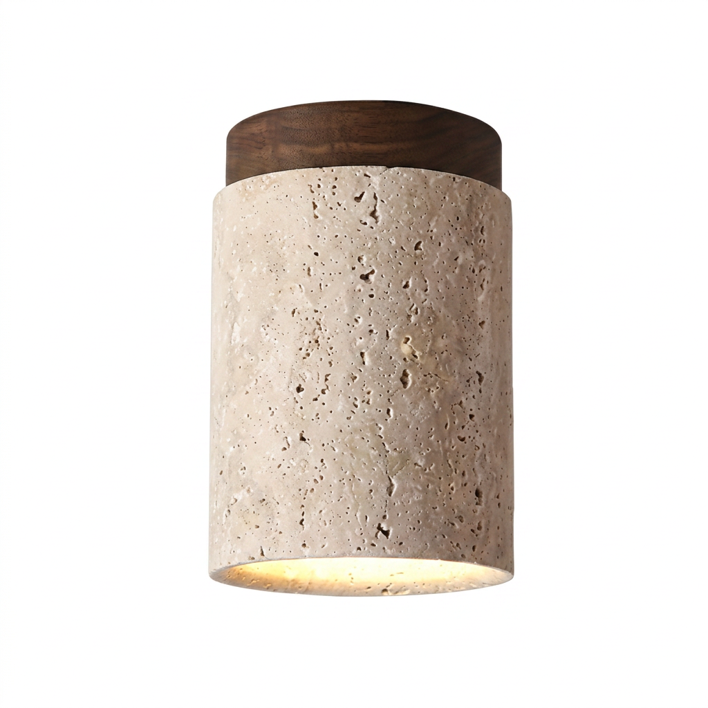 Plafon Travertino Wabi-Sabi com Madeira
