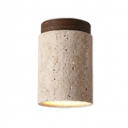 Plafon Travertino Wabi-Sabi com Madeira