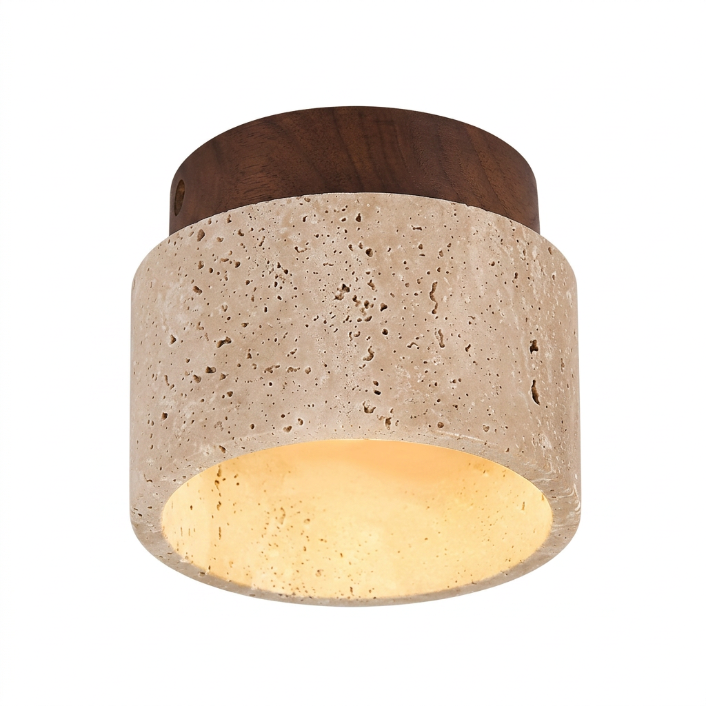 Plafon Travertino Wabi-Sabi com Madeira