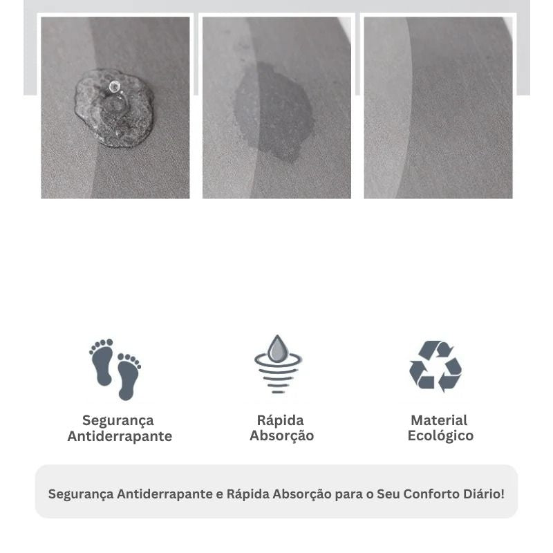 Tapete de Banheiro Antiderrapante Super Absorvente em Microfibra Nuvem